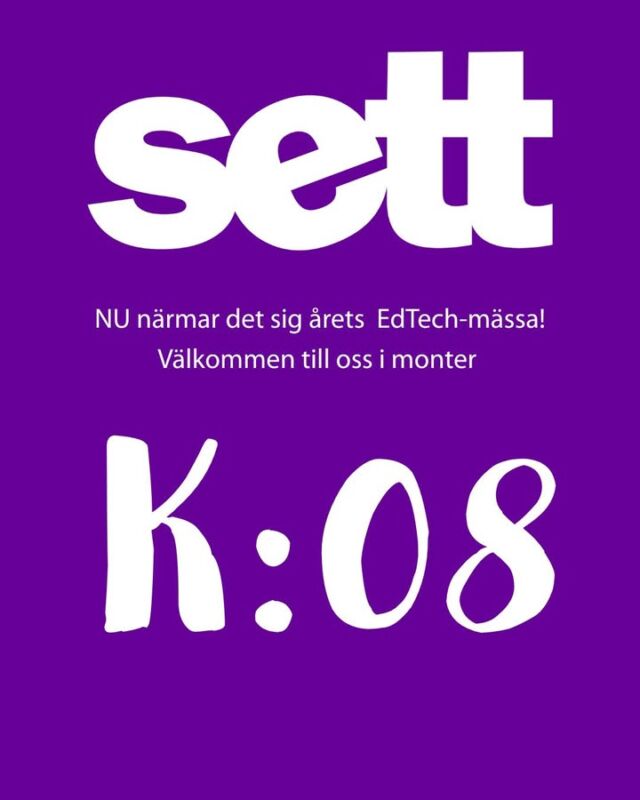 Ses vi på SETT i år? 

Vi finns i monter K:08 & ser verkligen fram emot att träffa alla befintliga & nya bekantskaper. 

Varmt välkomna förbi så berättar & visar vi mer än gärna vår lärplattform för dig! 

#Settdagarna #EdTech #Sett2025