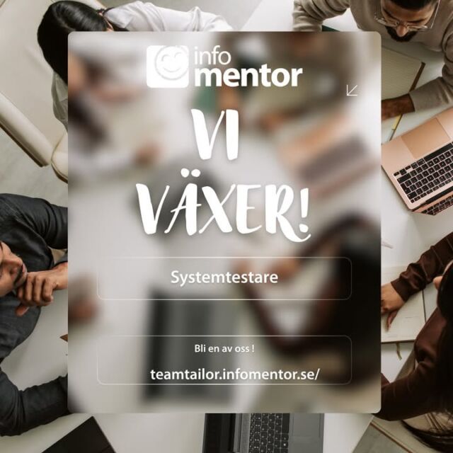 Är DU eller känner du, en noggrann problemlösare som älskar att testa system?
Vi på InfoMentor söker nu en SYSTEMTESTARE som vill vara med och utveckla framtidens digitala skola. 
Läs mer och ansök via länken nedan, varmt välkommen till oss!
https://teamtailor.infomentor.se/
#InfoMentor #LMS #EdTech #Saas #Lärplattform #LedigtJobb #Rekrytering #Systemtestare #TechJobb #JobbaMedTech #Skolutveckling #Skola #GreatPlaceToWork #NordtechGroup