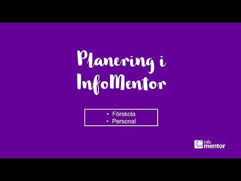 Planering i InfoMentor förskola